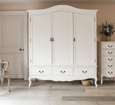Statement Furniture Juliette Triple Wardrobe. French Style 3 Door Wardrobe - White - image 1