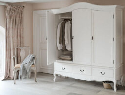 Statement Furniture Juliette Triple Wardrobe. French Style 3 Door Wardrobe - White - thumbnail 2