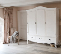 Statement Furniture Juliette Triple Wardrobe. French Style 3 Door Wardrobe - White - thumbnail 5