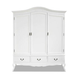 Statement Furniture Juliette Triple Wardrobe. French Style 3 Door Wardrobe - White - thumbnail 3