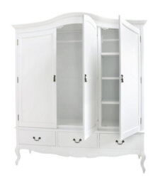 Statement Furniture Juliette Triple Wardrobe. French Style 3 Door Wardrobe - White - thumbnail 7