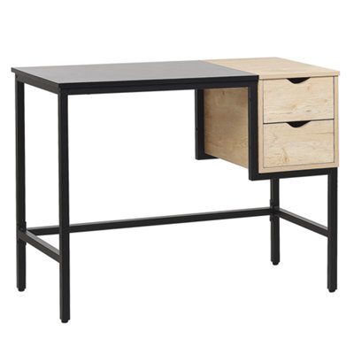 Beliani Home Office Desk Harper Black 100 Cm 48 Cm With Drawers - image 1