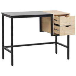 Beliani Home Office Desk Harper Black 100 Cm 48 Cm With Drawers - thumbnail 5