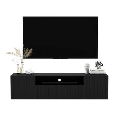 Heze Furniture Elpis 2 Glamour Tv Cabinet 150 Cm Wall-Mounted - Black Matt - image 1