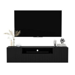 Heze Furniture Elpis 2 Glamour Tv Cabinet 150 Cm Wall-Mounted - Black Matt