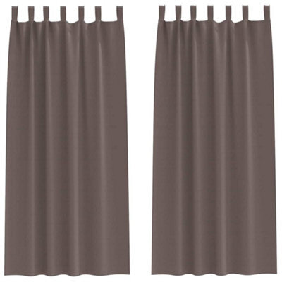 Berkfield Modern Curtains With Curtains 2 Pcs Dark Brown Polyester - image 1