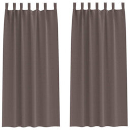 Berkfield Modern Curtains With Curtains 2 Pcs Dark Brown Polyester - thumbnail 1