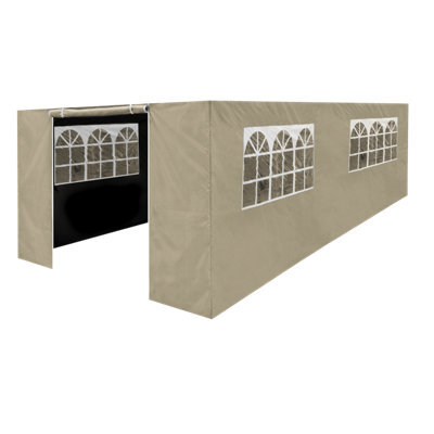 Sealey Dellonda Premium Side Walls Doors Windows For Gazebo Marquee Fits 3 X 6M Beige - image 1