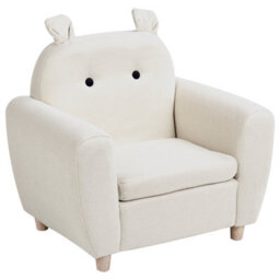 Beliani Kids Armchair Hippo Maribo Fabric Off-White