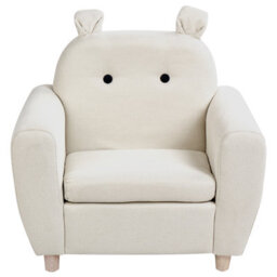 Beliani Kids Armchair Hippo Maribo Fabric Off-White - thumbnail 4