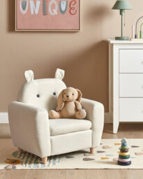 Beliani Kids Armchair Hippo Maribo Fabric Off-White - thumbnail 2