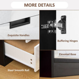 Homcom Modern Clothes Storage Cupboard Unit With Hanging Rod White - thumbnail 5