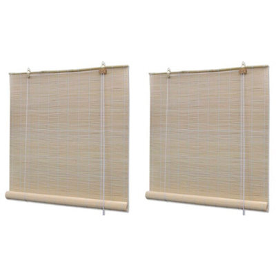 Walplus Natural Bamboo Roller Blinds 2 Pcs 120X160 Cm - image 1