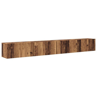 Berkfield Modern Tv Cabinet Wall-Mounted 4 Pcs Old Wood Engineered Wood - image 1
