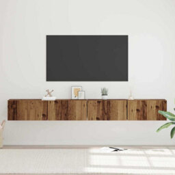 Berkfield Modern Tv Cabinet Wall-Mounted 4 Pcs Old Wood Engineered Wood - thumbnail 4