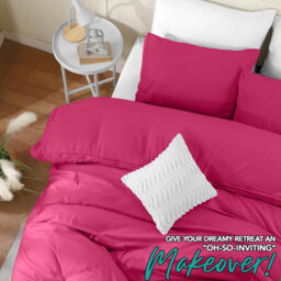 Bedlooms Pink Cotton Duvet Cover Set, Breathable & Anti-Allergic Bedding Pack, Super King 260X220Cm - thumbnail 5