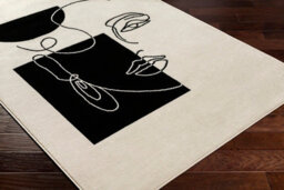Livabliss Pisa-Modern Off-White Black Living Dining Bedroom Rug 150 X 213 Cm Easy Care, Non Shedding - thumbnail 6
