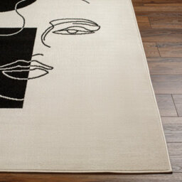 Livabliss Pisa-Modern Off-White Black Living Dining Bedroom Rug 150 X 213 Cm Easy Care, Non Shedding - thumbnail 5