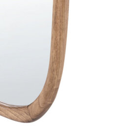 Beliani Wall Mirror Corbarieu 45 Cm 159 Cm Paulownia Wood Brown - thumbnail 5