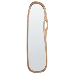 Beliani Wall Mirror Corbarieu 45 Cm 159 Cm Paulownia Wood Brown - thumbnail 1