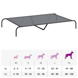 Vidaxl Elevated Dog Bed Grey 150X90X20 Cm Textilene And Steel - thumbnail 9