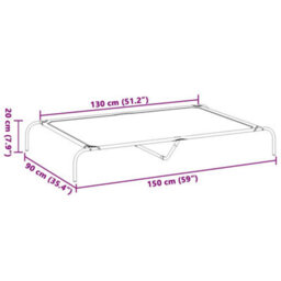 Vidaxl Elevated Dog Bed Grey 150X90X20 Cm Textilene And Steel - thumbnail 3