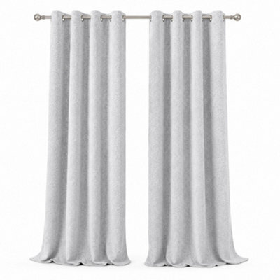 Mhg Living 100% Cotton Jacquard Room Darkening Curtains Pair - Thermal Insulated Eyelet Curtains - image 1