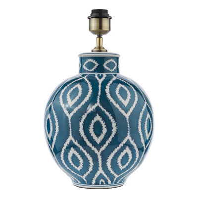 DAR Dakari Table Lamp Blue And Antique Brass Base Only - image 1