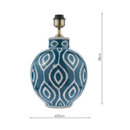 DAR Dakari Table Lamp Blue And Antique Brass Base Only - thumbnail 5