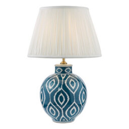 DAR Dakari Table Lamp Blue And Antique Brass Base Only - thumbnail 2