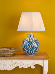 DAR Dakari Table Lamp Blue And Antique Brass Base Only - thumbnail 4