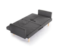 Home Detail Ryan 3 Seater Fabric Chevron Design Wooden Leg Frame Clic-Clac Sofabed, Dark Grey - thumbnail 4