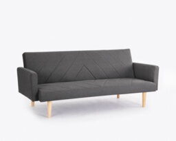 Home Detail Ryan 3 Seater Fabric Chevron Design Wooden Leg Frame Clic-Clac Sofabed, Dark Grey - thumbnail 2