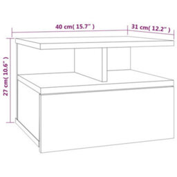 Berkfield Compact Floating Nightstand Grey Sonoma 40X31X27 Cm Engineered Wood - thumbnail 7