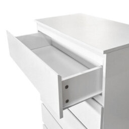 Soho 5 Drawer Chest Of Drawers White High Gloss Dresser Bedroom Storage - thumbnail 5