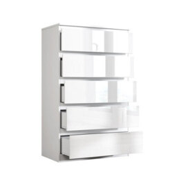 Soho 5 Drawer Chest Of Drawers White High Gloss Dresser Bedroom Storage - thumbnail 4