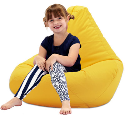 Beautiful Beanbags Kids Highback Beanbag Indoor Or Outdoor Bean Bag For Children Ready Filled - Yellow - image 1