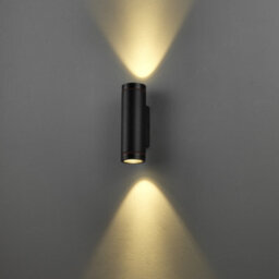 Ultra Beam Lighting Ultrabeam Round Black Up And Down Outdoor Led Wall Light 12 Watt Led 860 Lumens - 185mm High - thumbnail 2