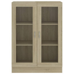 Berkfield Vitrine Cabinet Sonoma Oak 82.5X30.5X115 Cm Engineered Wood - thumbnail 6