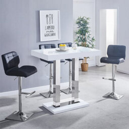 Furniture in Fashion Caprice High Gloss Bar Table Rectangular In White - thumbnail 5