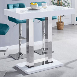 Furniture in Fashion Caprice High Gloss Bar Table Rectangular In White - thumbnail 1