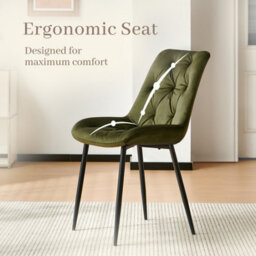 Sonara Dark Walnut 4-Seater Round Dining Table 100 Cm With 4 Velvet Chairs - thumbnail 4