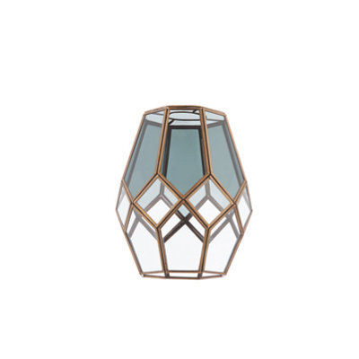 Anson Lighting Holden Pendant Shade Finished In Antique Solid Brass And Clear/smoked Glass (Shade Only) - image 1