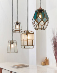 Anson Lighting Holden Pendant Shade Finished In Antique Solid Brass And Clear/smoked Glass (Shade Only) - thumbnail 3