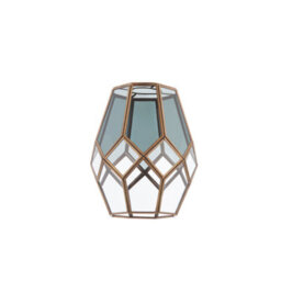 Anson Lighting Holden Pendant Shade Finished In Antique Solid Brass And Clear/smoked Glass (Shade Only) - thumbnail 1