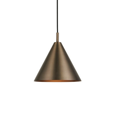 Luminosa Lighting Luminosa Cape Dome Pendant Ceiling Light Brushed Antique Bronze Plate, 1X E27 - image 1