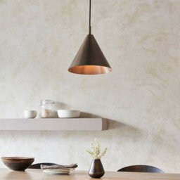 Luminosa Lighting Luminosa Cape Dome Pendant Ceiling Light Brushed Antique Bronze Plate, 1X E27 - thumbnail 2