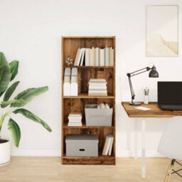 Berkfield Bookcase Old Wood 60X24X143 Cm Engineered Wood - thumbnail 3