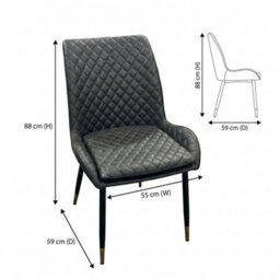 Grey Pu Leather Steel Legs Dining Chairs (Set Of 2) - thumbnail 4