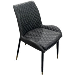 Grey Pu Leather Steel Legs Dining Chairs (Set Of 2) - thumbnail 3